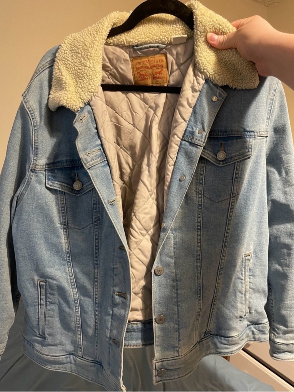 Levi's Light Blue Denim Sherpa-Lined Jean Jacket